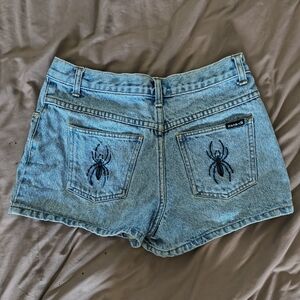 Vtg Y2K Spider Embroidery Shorts